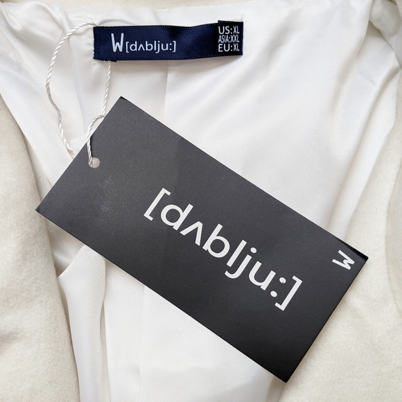 Doublju Women's Asymmetrical Pea Coat - Picture 3 of 4